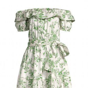 Rachel Parcell Belted Printed Poplin Midi-Dress